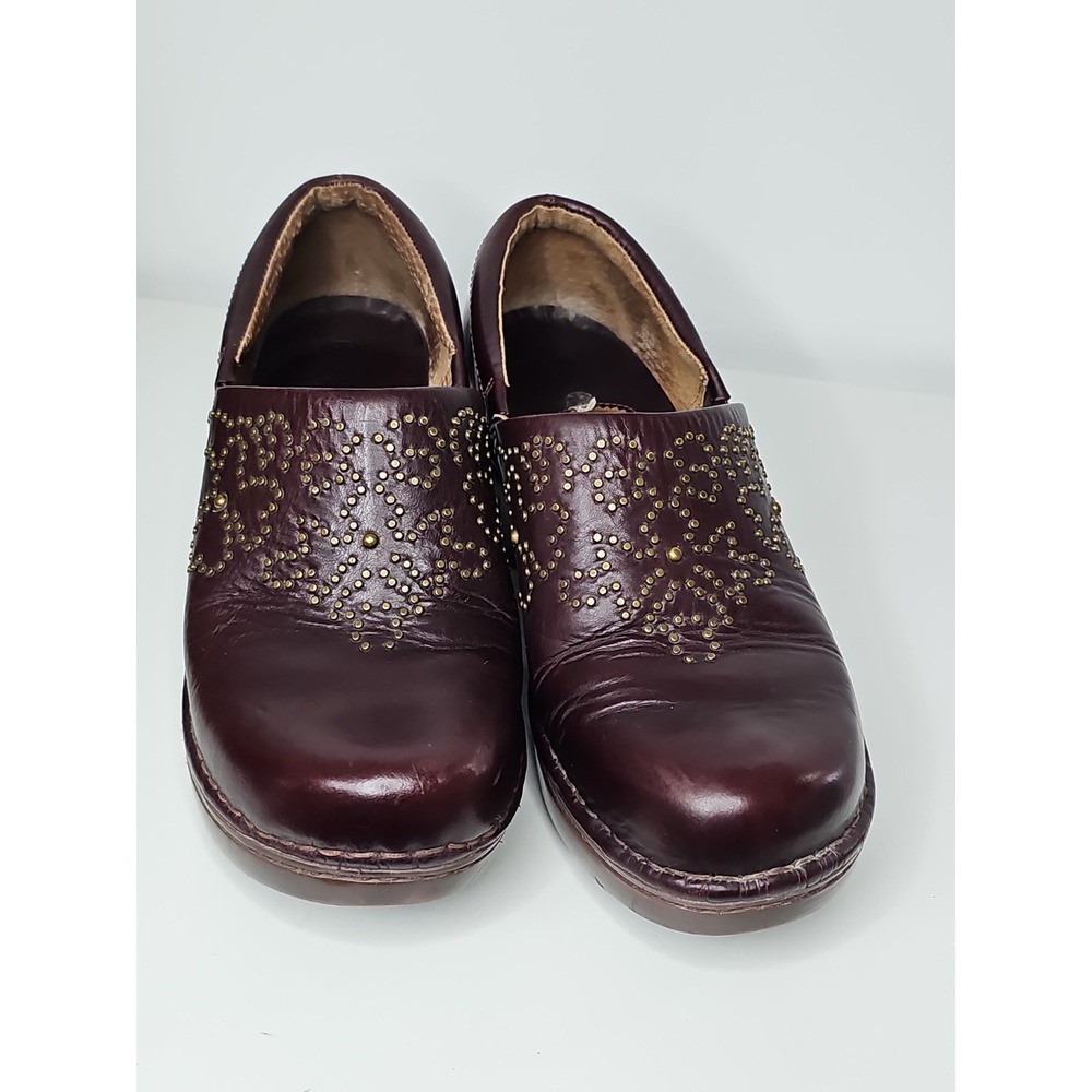 Ariat Strathmore Leather Clogs Womens 8B Cordovan Studded Western Mules 21262